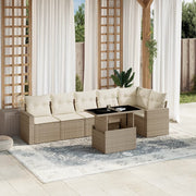 Loungeset 7-delig poly rattan beige