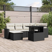 Loungeset 7-delig poly rattan zwart