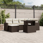 Loungeset 7-delig poly rattan bruin