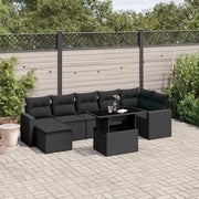 Loungeset 8-delig poly rattan zwart