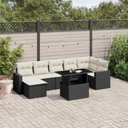 Loungeset 8-delig poly rattan zwart