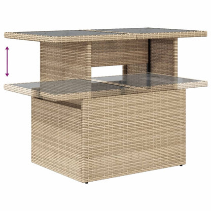 8-delige Loungeset met kussens poly rattan beige