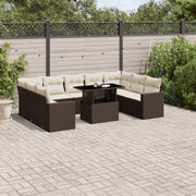 Loungeset 10-delig poly rattan bruin