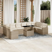 Tuinset 11-delig poly rattan beige