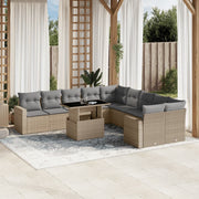 Tuinset 11-delig poly rattan beige