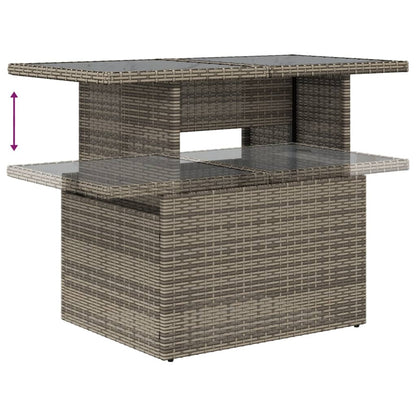 11-delige Loungeset met kussens poly rattan grijs