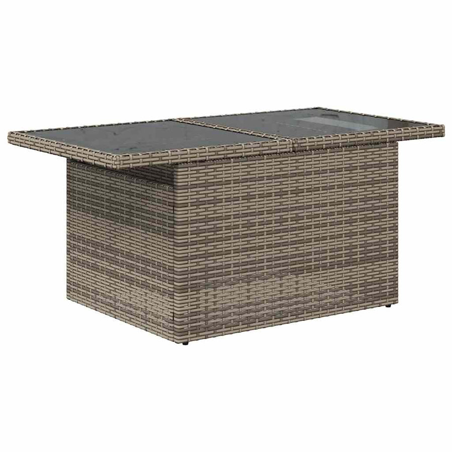 8-delige tuinbankset met kussens, grijs polyrotan