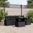 Loungeset 6-delig poly rattan zwart