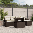 Loungeset 6-delig poly rattan bruin