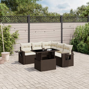 Loungeset 6-delig poly rattan bruin