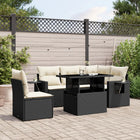 Loungeset 6-delig poly rattan zwart