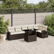Loungeset 7-delig poly rattan bruin