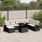 Loungeset 8-delig poly rattan zwart