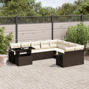 Loungeset 10-delig poly rattan bruin
