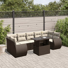 Loungeset 8-delig poly rattan bruin