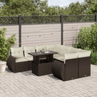 Loungeset 9-delig poly rattan bruin