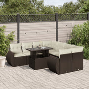 Loungeset 9-delig poly rattan bruin
