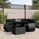 Loungeset 5-delig poly rattan zwart