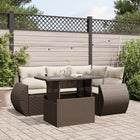 Loungeset 5-delig poly rattan bruin