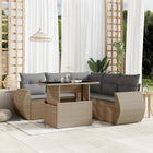 Loungeset 6-delig poly rattan beige