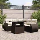 Loungeset 6-delig poly rattan bruin