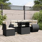 Loungeset 6-delig poly rattan zwart