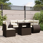 Loungeset 6-delig poly rattan bruin
