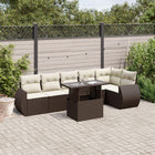 Loungeset 7-delig poly rattan bruin
