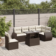 Loungeset 7-delig poly rattan bruin