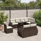 Loungeset 9-delig poly rattan bruin