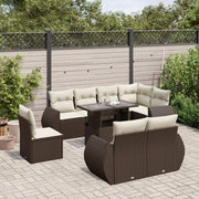 Loungeset 9-delig poly rattan bruin