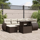 Loungeset 7-delig poly rattan bruin