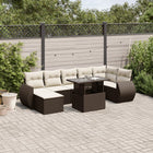 Loungeset 8-delig poly rattan bruin