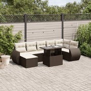 Loungeset 8-delig poly rattan bruin