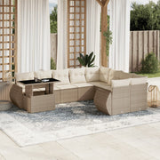 Loungeset 10-delig poly rattan beige