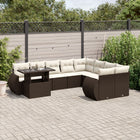 Loungeset 10-delig poly rattan bruin