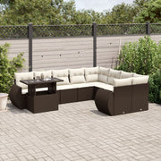Loungeset 10-delig poly rattan bruin