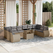 Tuinset 11-delig poly rattan beige
