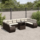 Loungeset 11-delig poly rattan bruin