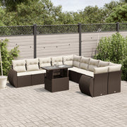 Loungeset 11-delig poly rattan bruin