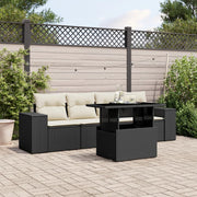 Loungeset 5-delig poly rattan zwart