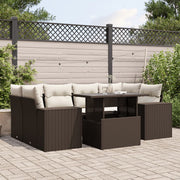 Loungeset 7-delig poly rattan bruin