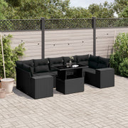 Loungeset 8-delig poly rattan zwart