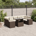 Loungeset 8-delig poly rattan bruin