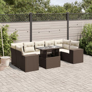 Loungeset 8-delig poly rattan bruin