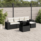 Loungeset 6-delig poly rattan zwart