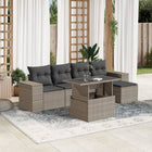 Loungeset 6-delig poly rattan lichtgrijs