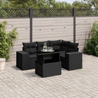 Loungeset 5-delig poly rattan zwart