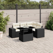 Loungeset 5-delig poly rattan zwart