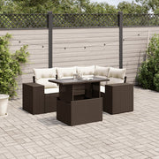 Loungeset 5-delig poly rattan bruin